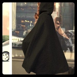 New Hooded Plain Vented Woolen Cape Sleeve